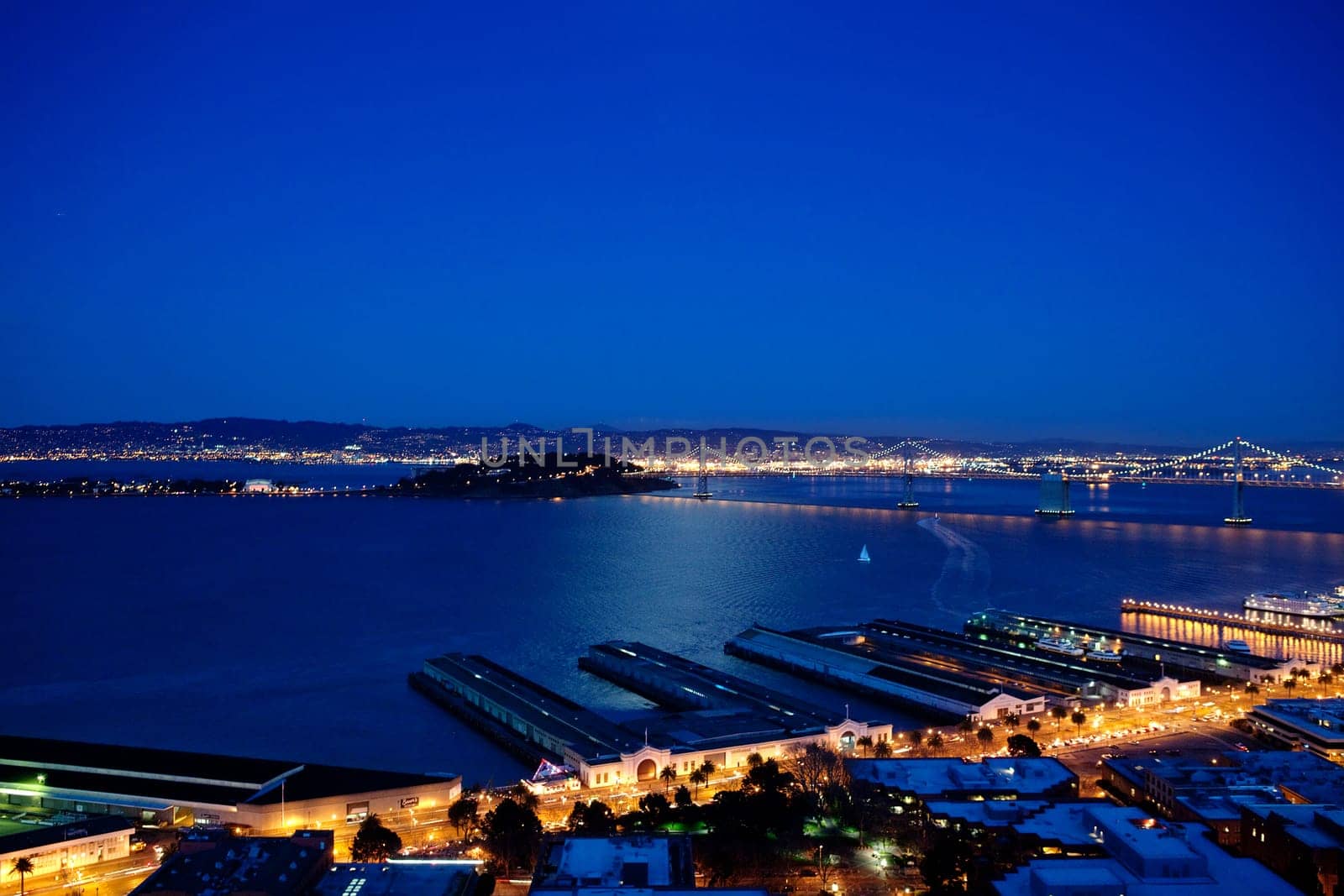 Oakland Bridge and the Embarcadero in San Francisco
