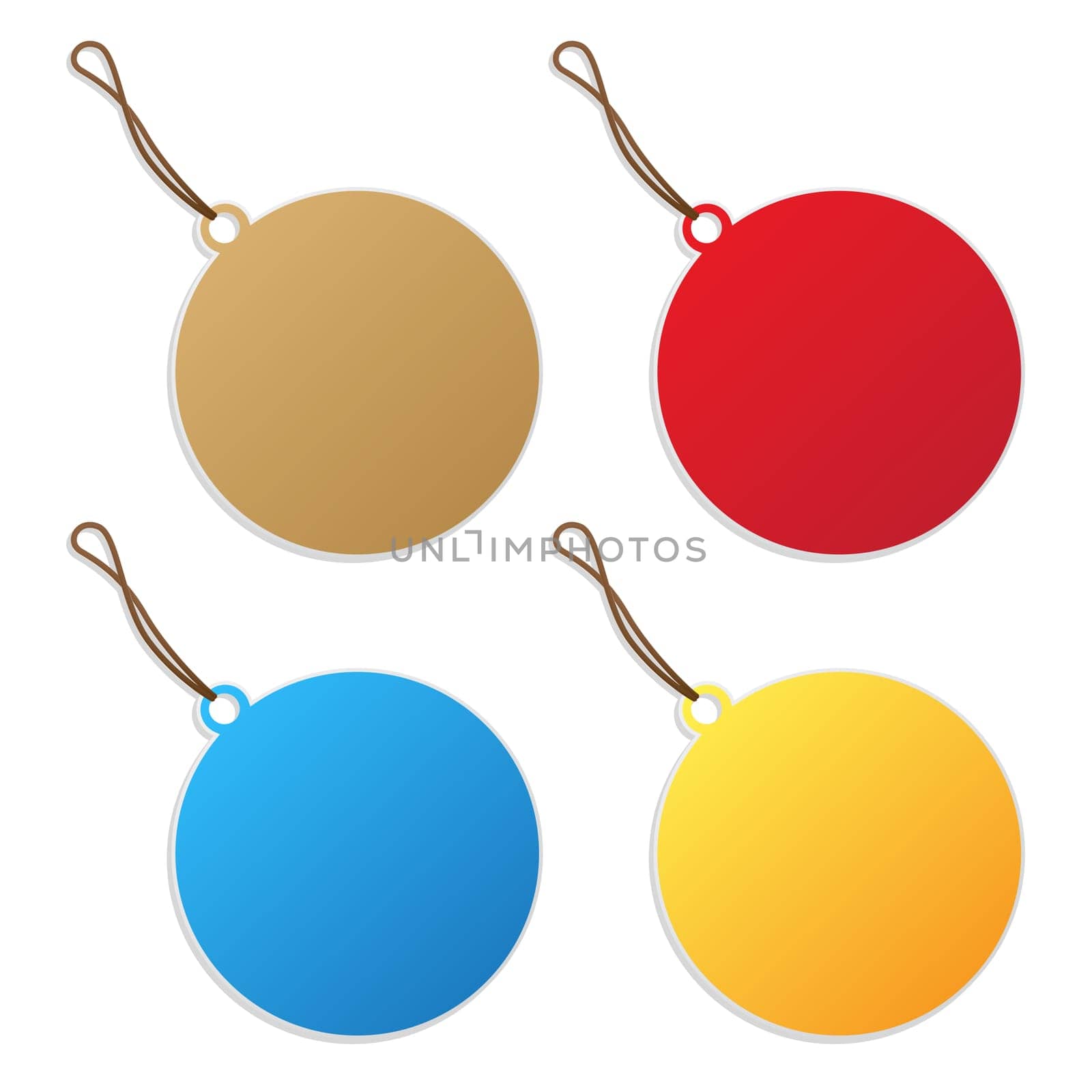 Price tags, round shape collection over white background