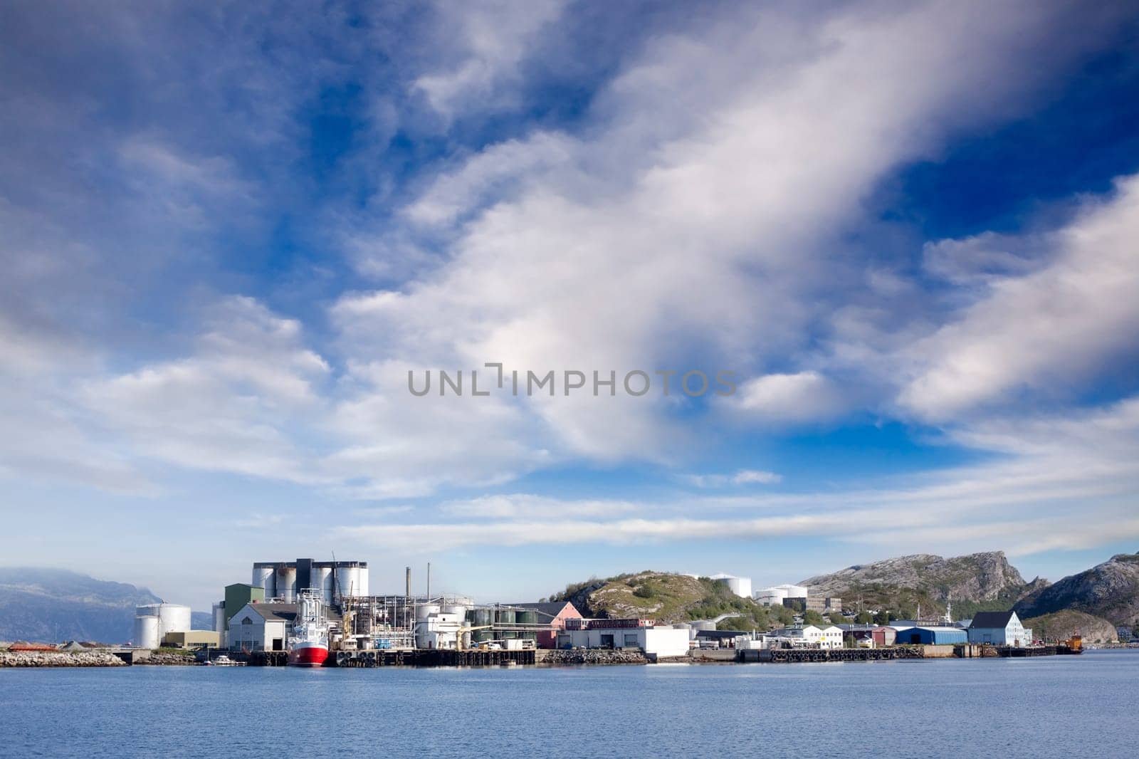 Coast shipping industry buildings in northern Norway
