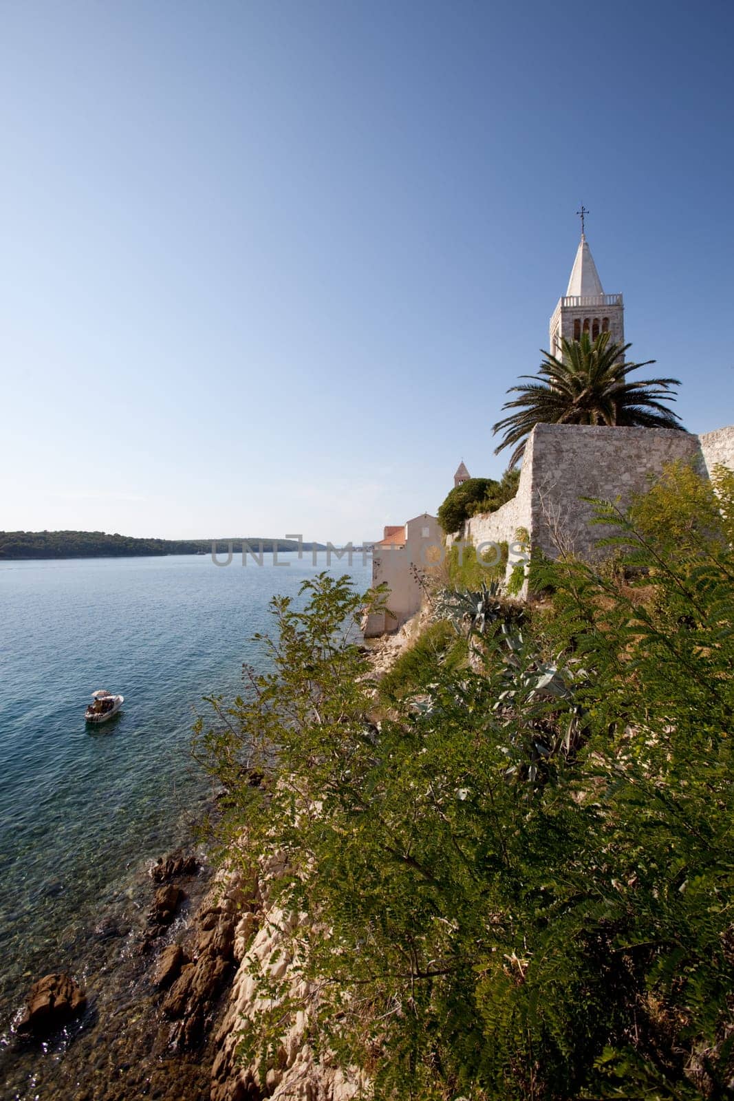 Medieval fortified town on the ocean, Rab, Croatia