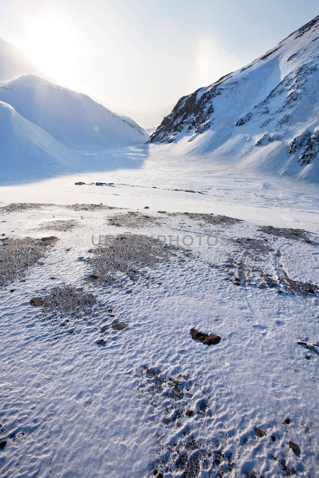 A winter mountain landscape - Svalbard Norway