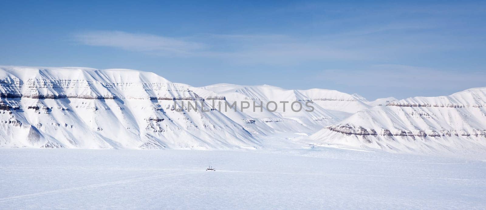 A panorama landscape on Spitsbergen Island, Svalbard, Norway