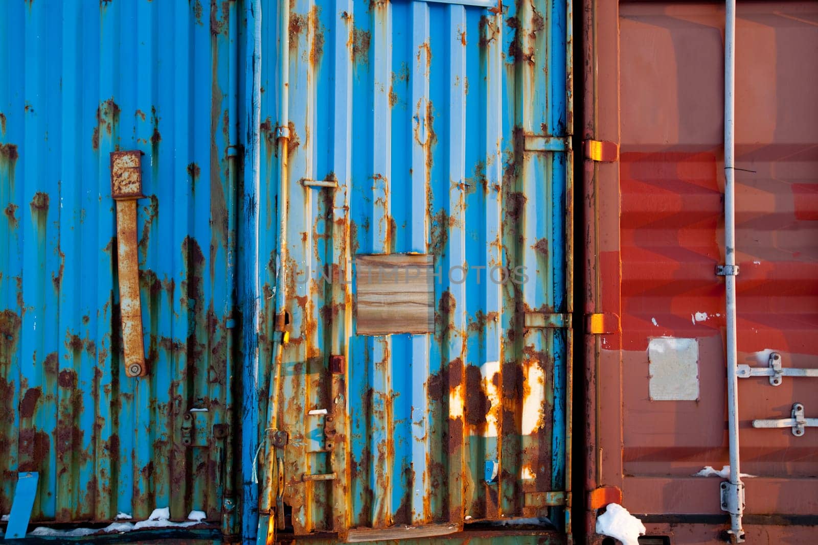 A background surface texture of a shipping container