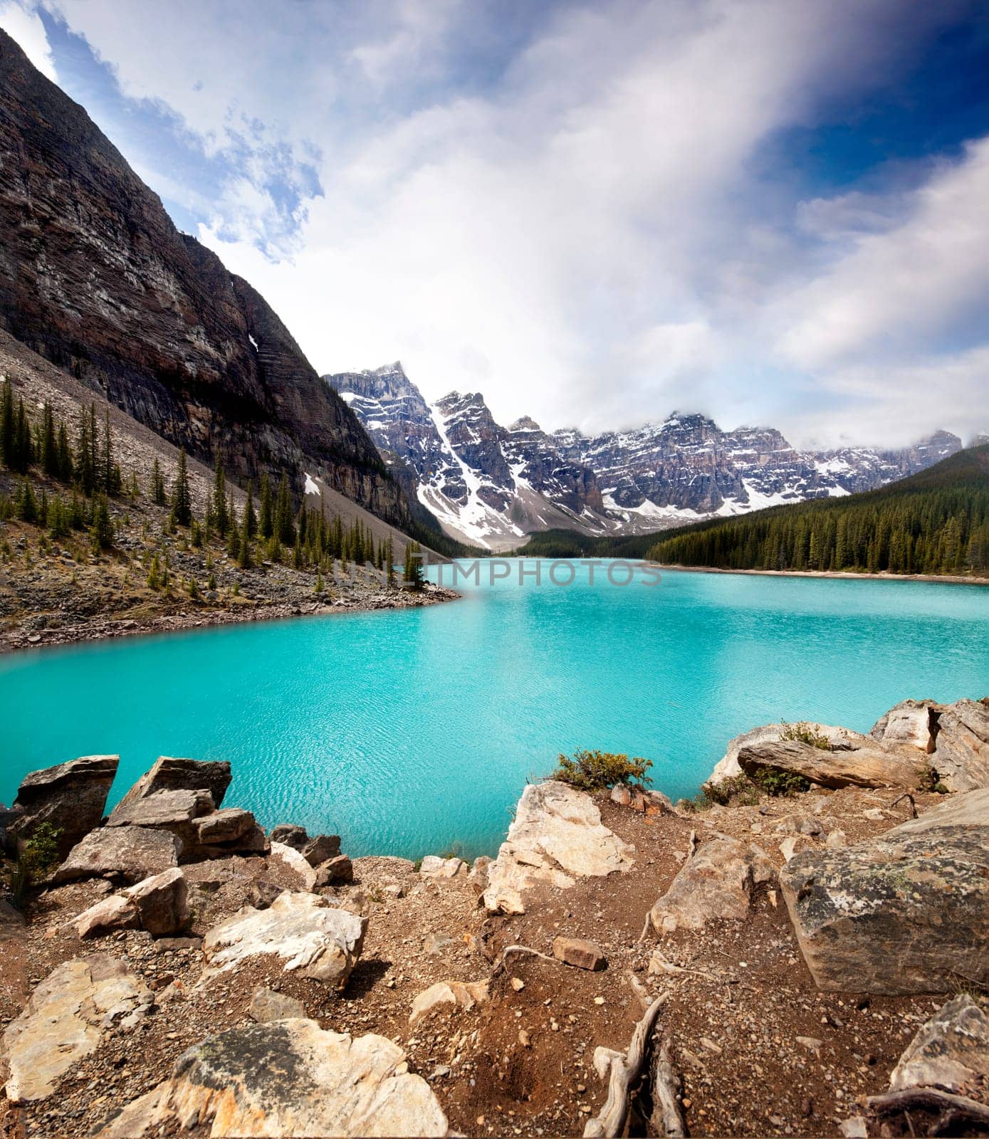 Landscape of Moraine Lake, Banff National Park, Alberta, Canada