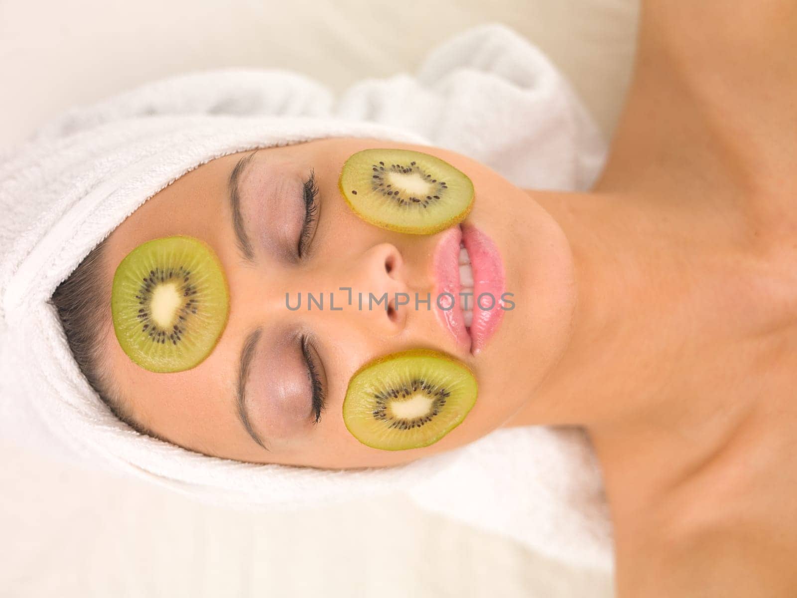 Portrait of beautiful woman during spa treatment