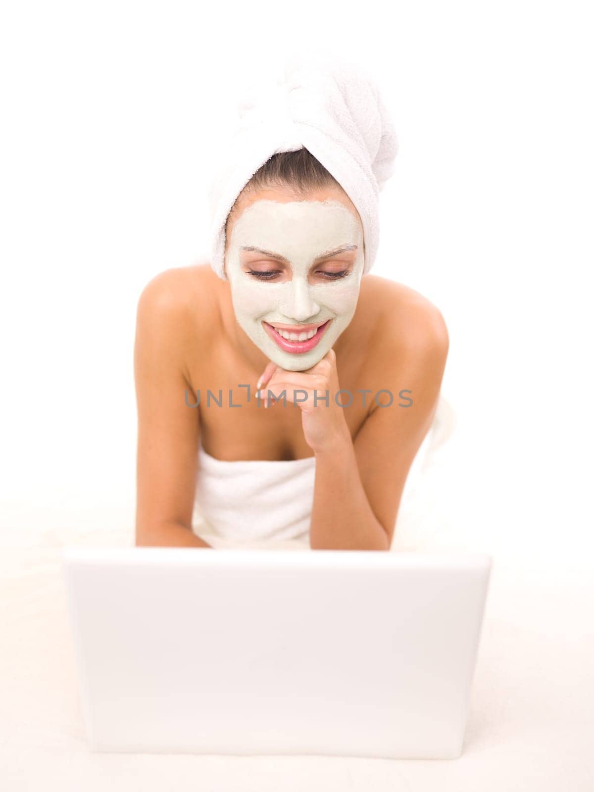 Portrait of beautiful woman during spa treatment