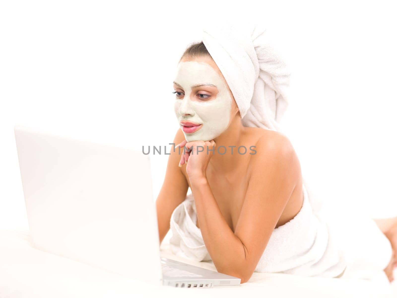 Portrait of beautiful woman during spa treatment