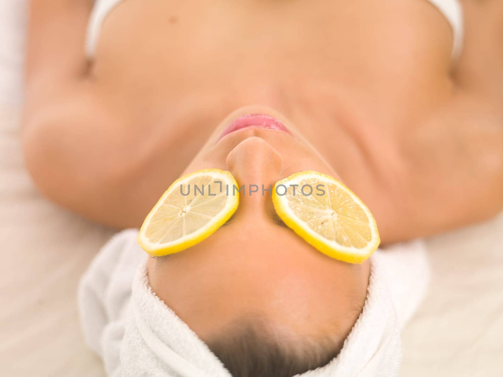 Portrait of beautiful woman during spa treatment