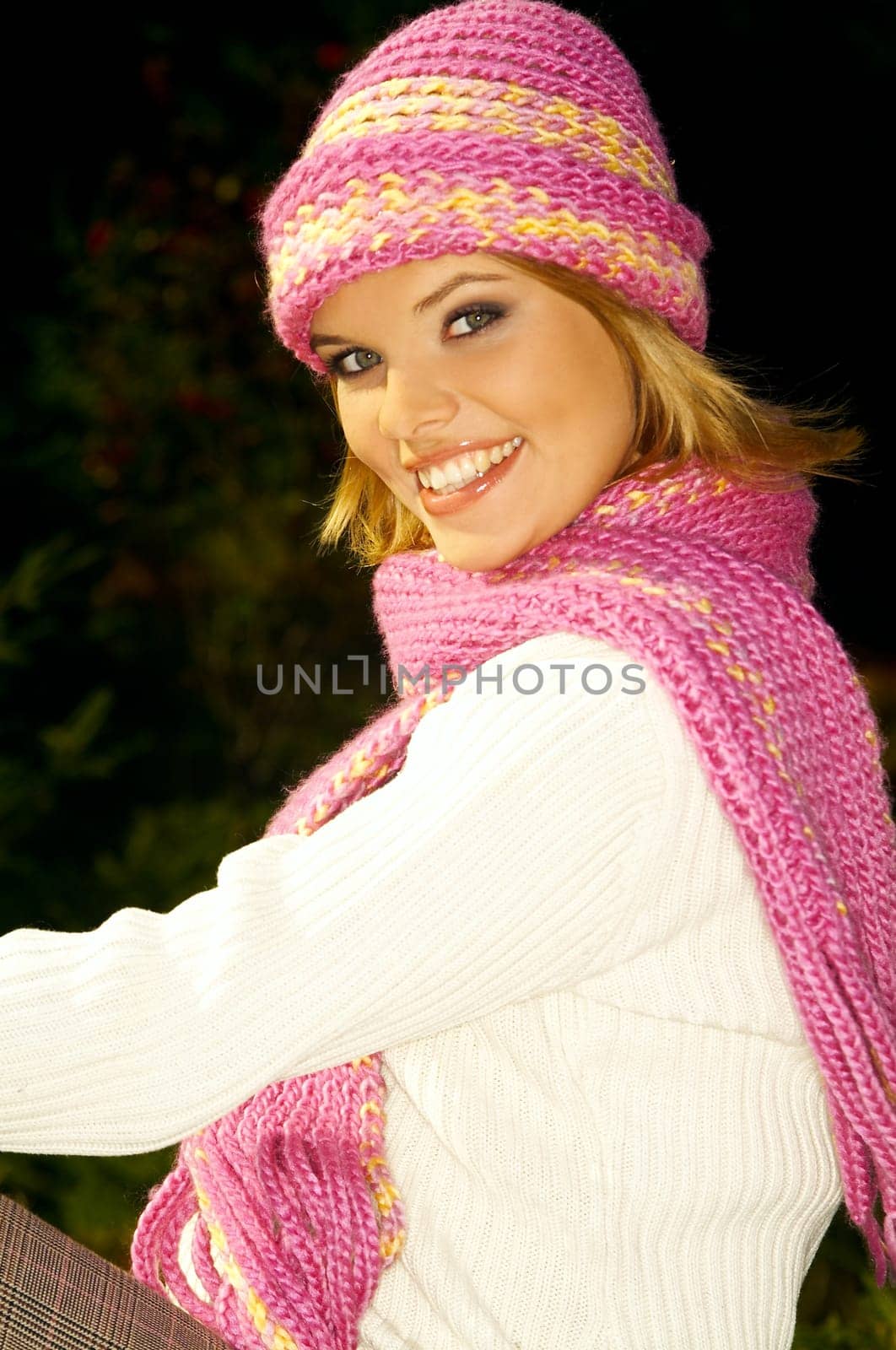 Young business woman relaxing in mountains outdoors