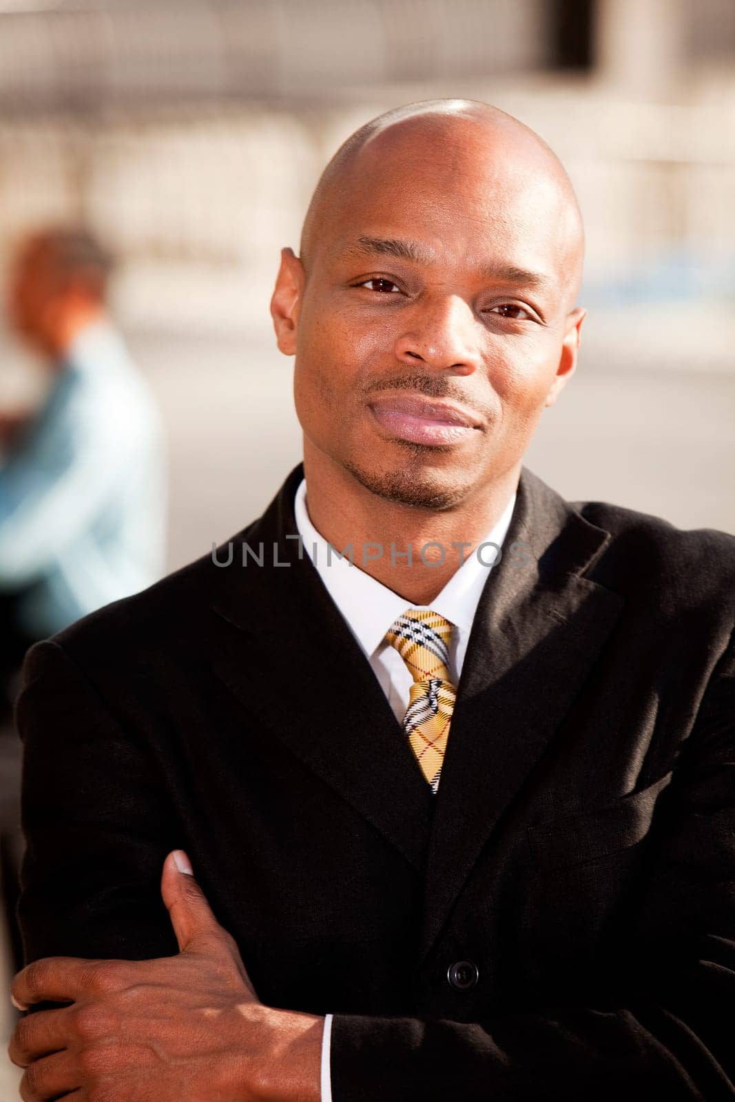 A portrait of a serious African American Business Man