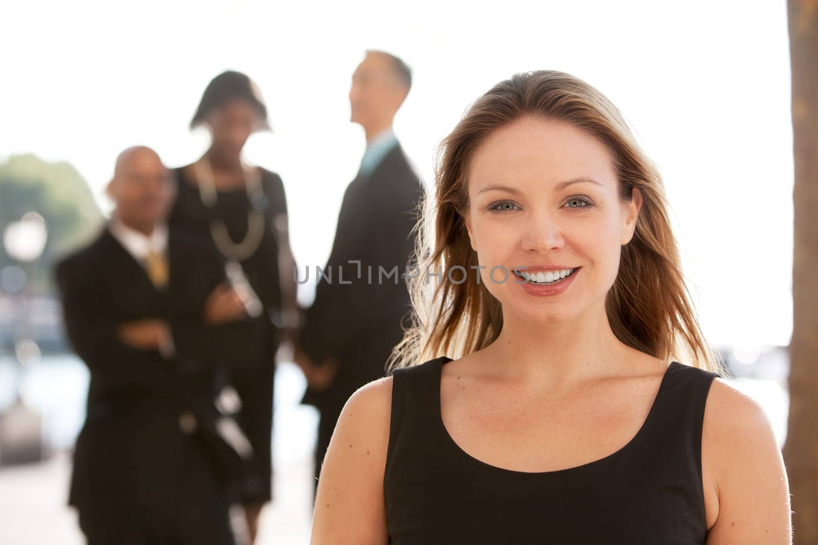 An attractive caucasian business woman