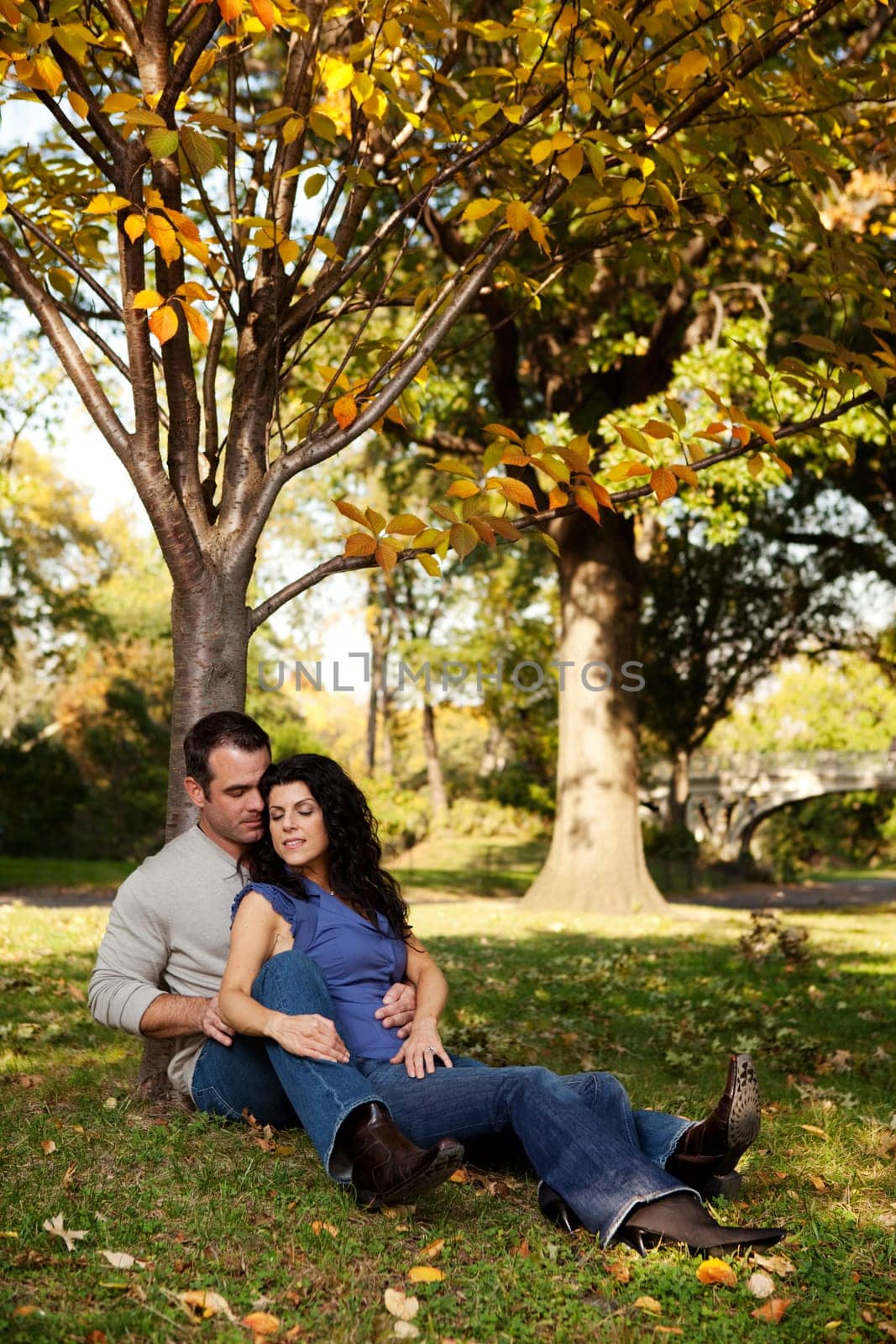 A couple relaxing in the park - spending time together