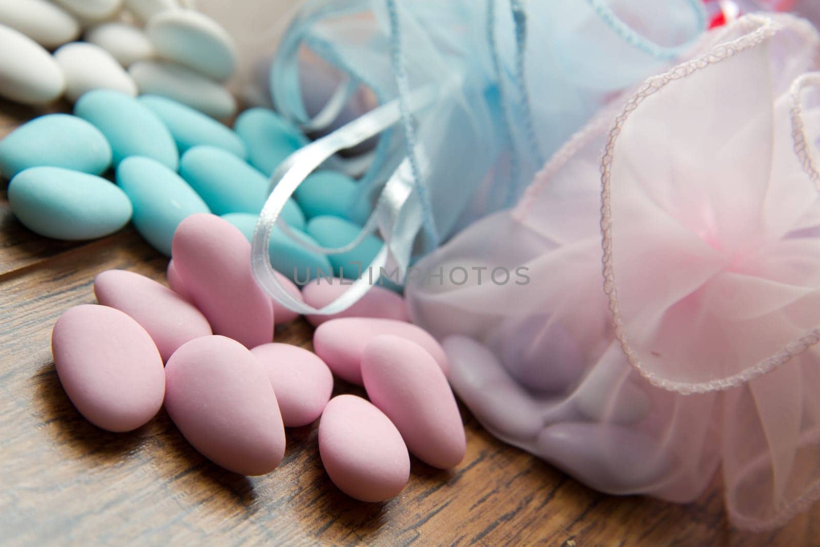 different colored candy favor