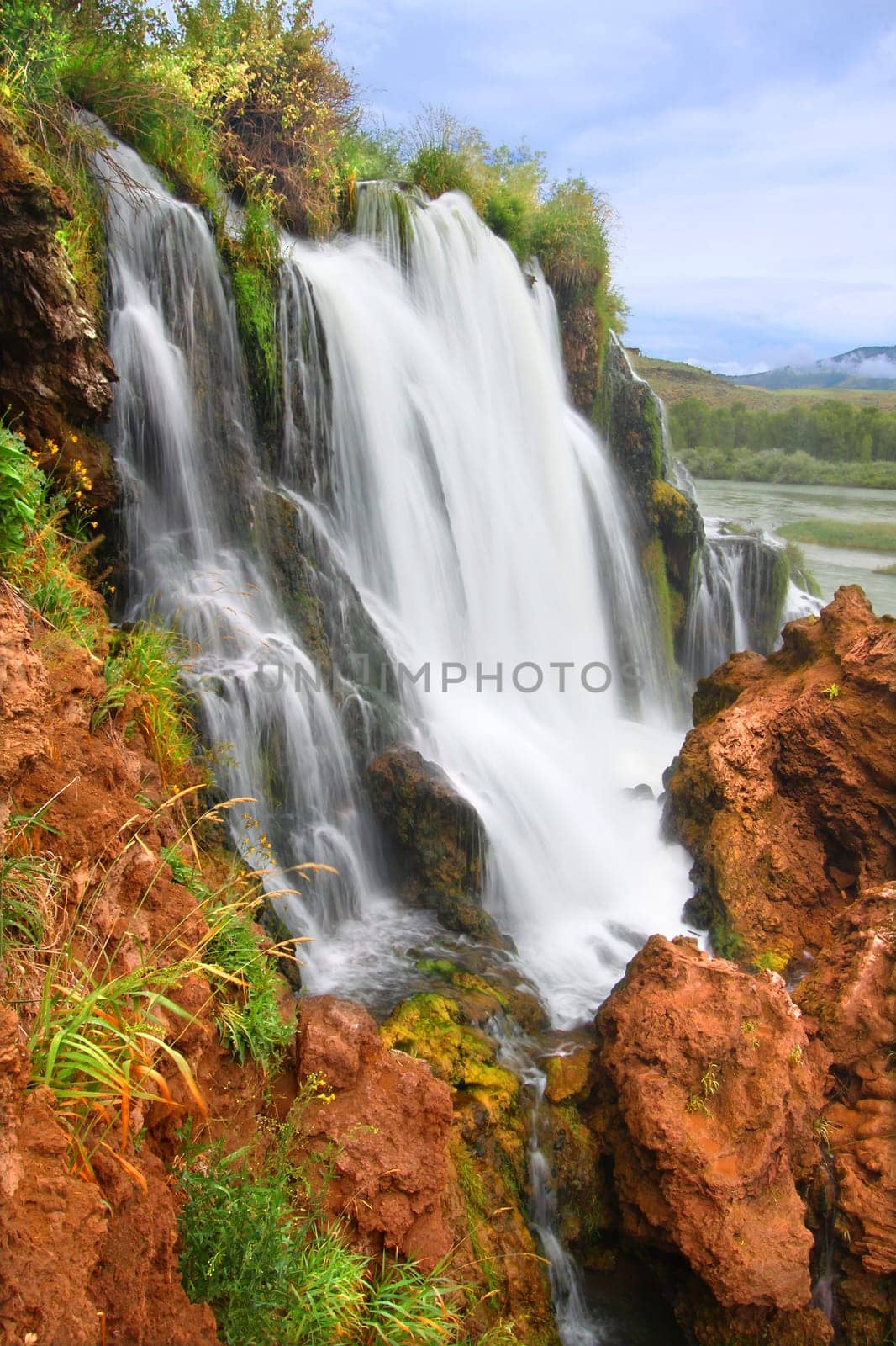 Fall Creek Falls flows into the Snake River in the Caribou National Forest of Idaho.
