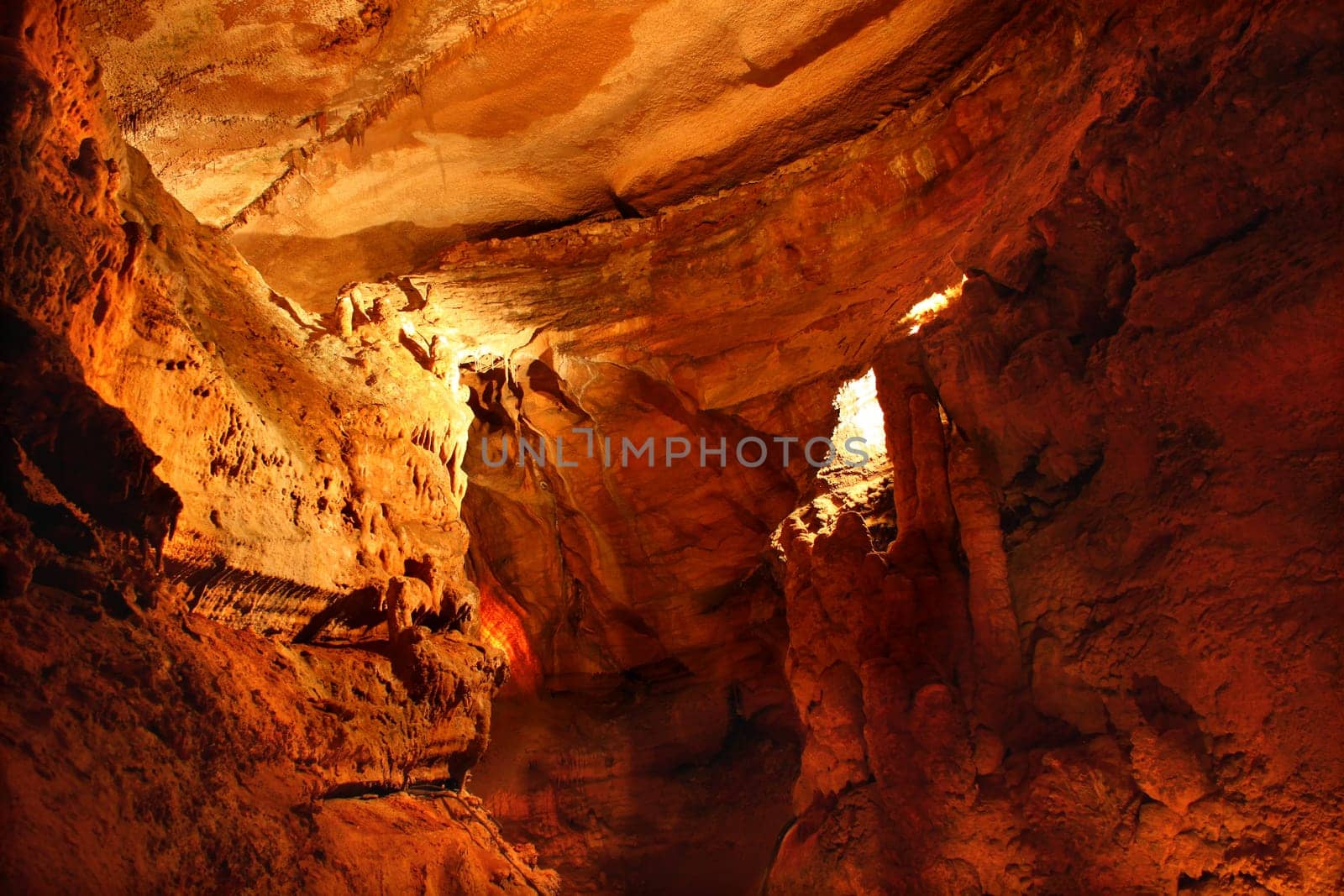 Interesting cave formations seen in the Rickwood Caverns in Alabama.