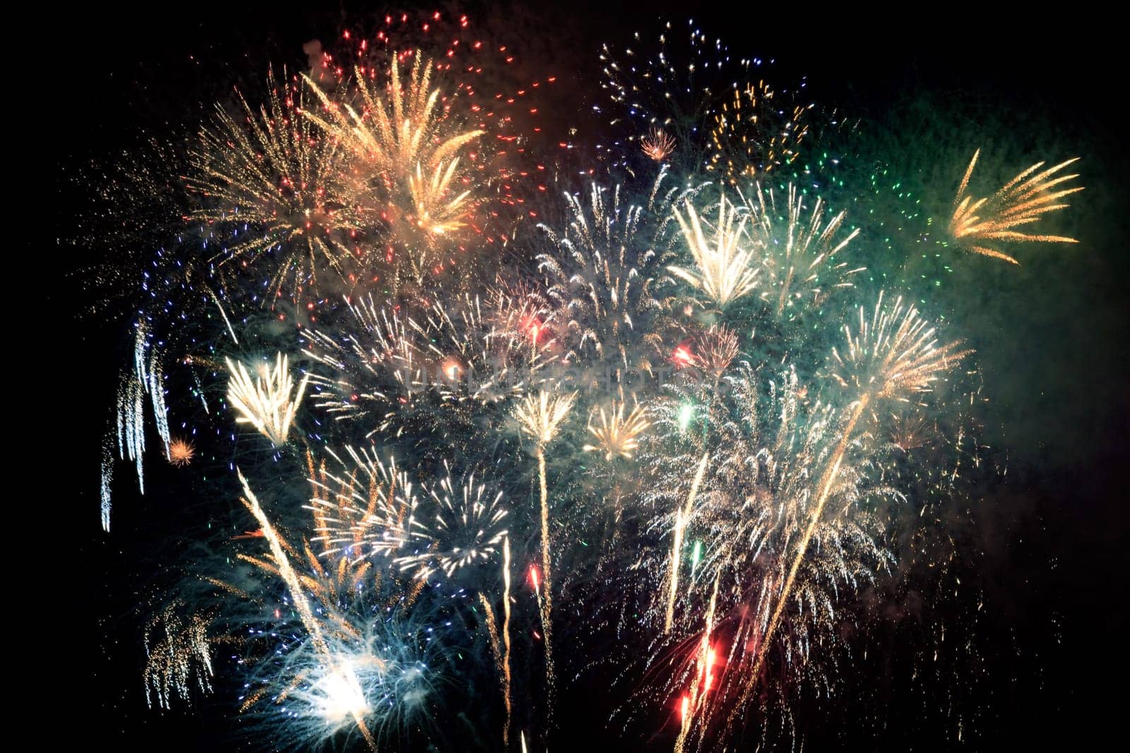 Beautiful Chinese new year firework at night