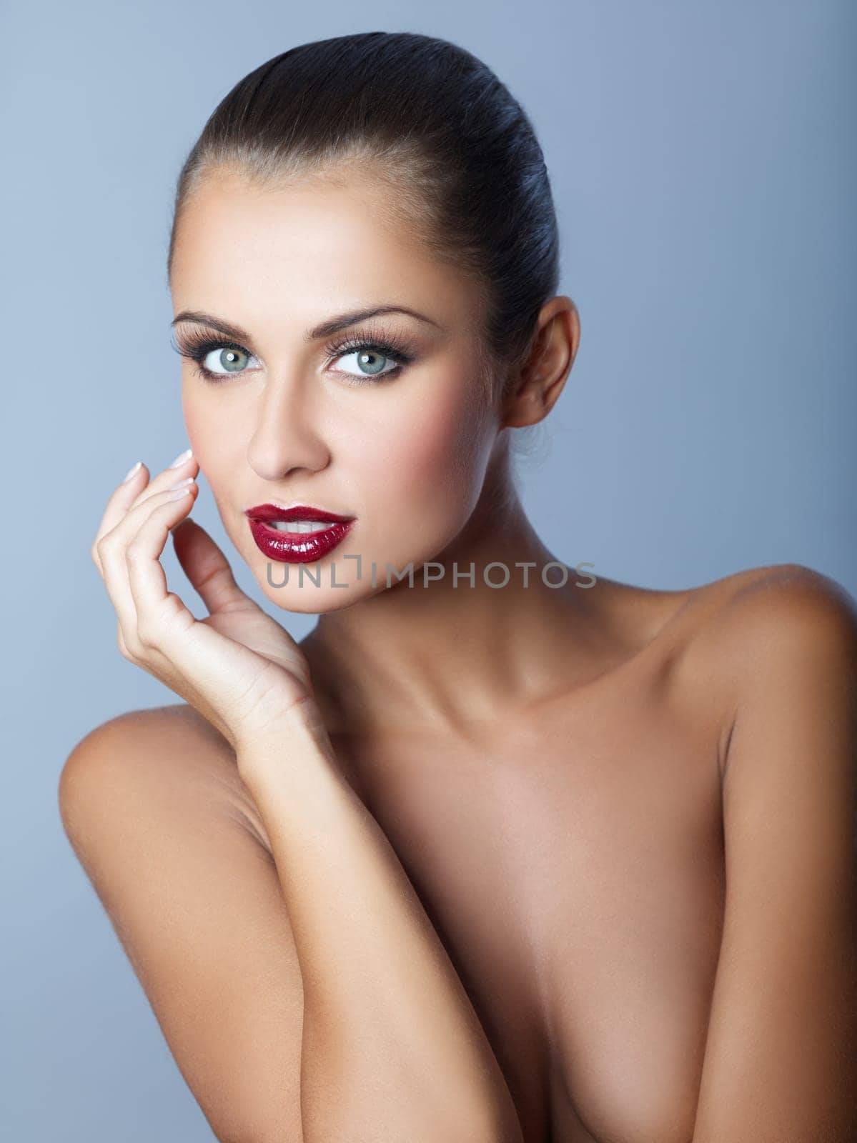 Portrait of beautiful brunette and sexy woman