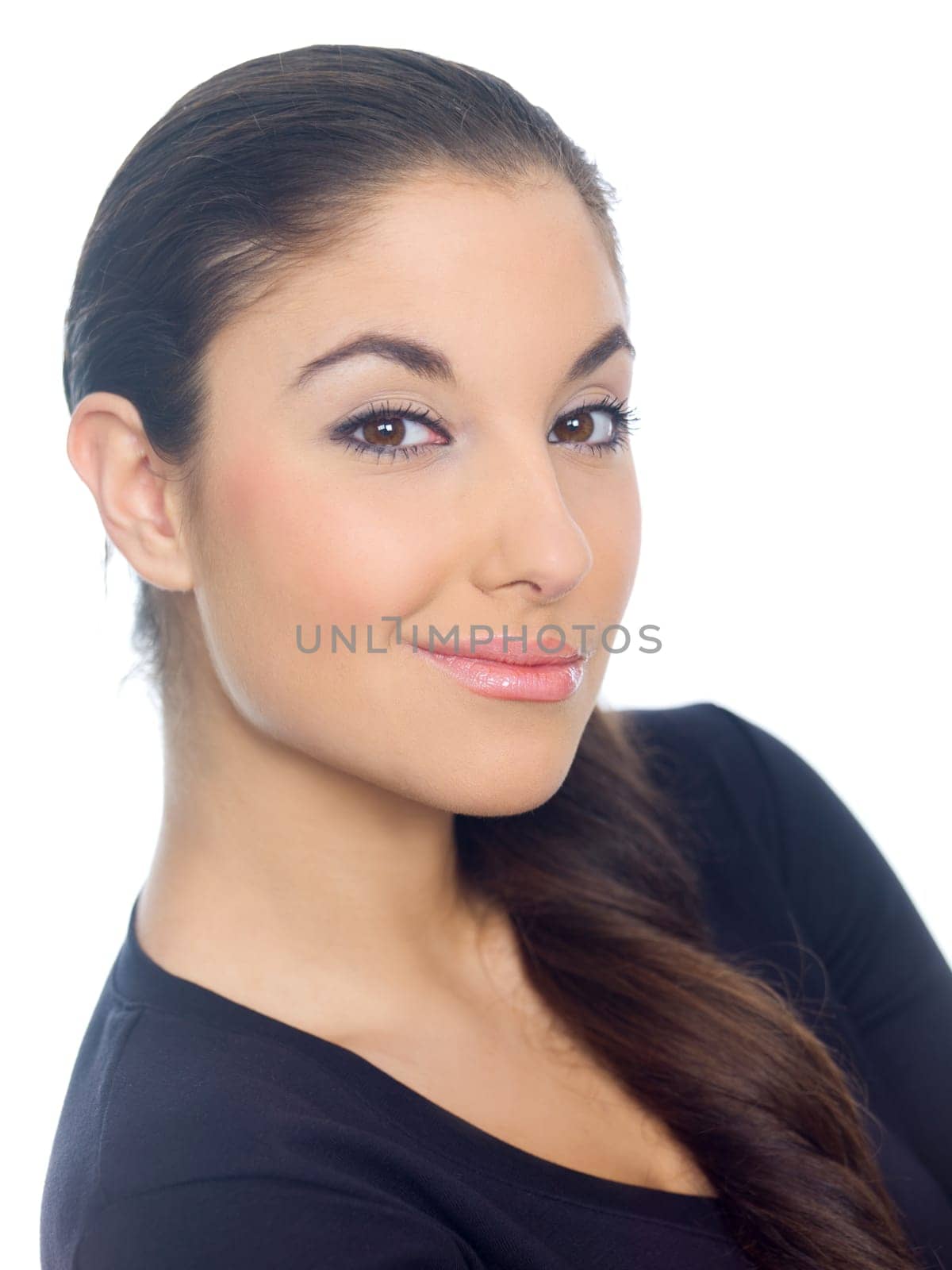 Portrait of a nice looking woman isolated on white
