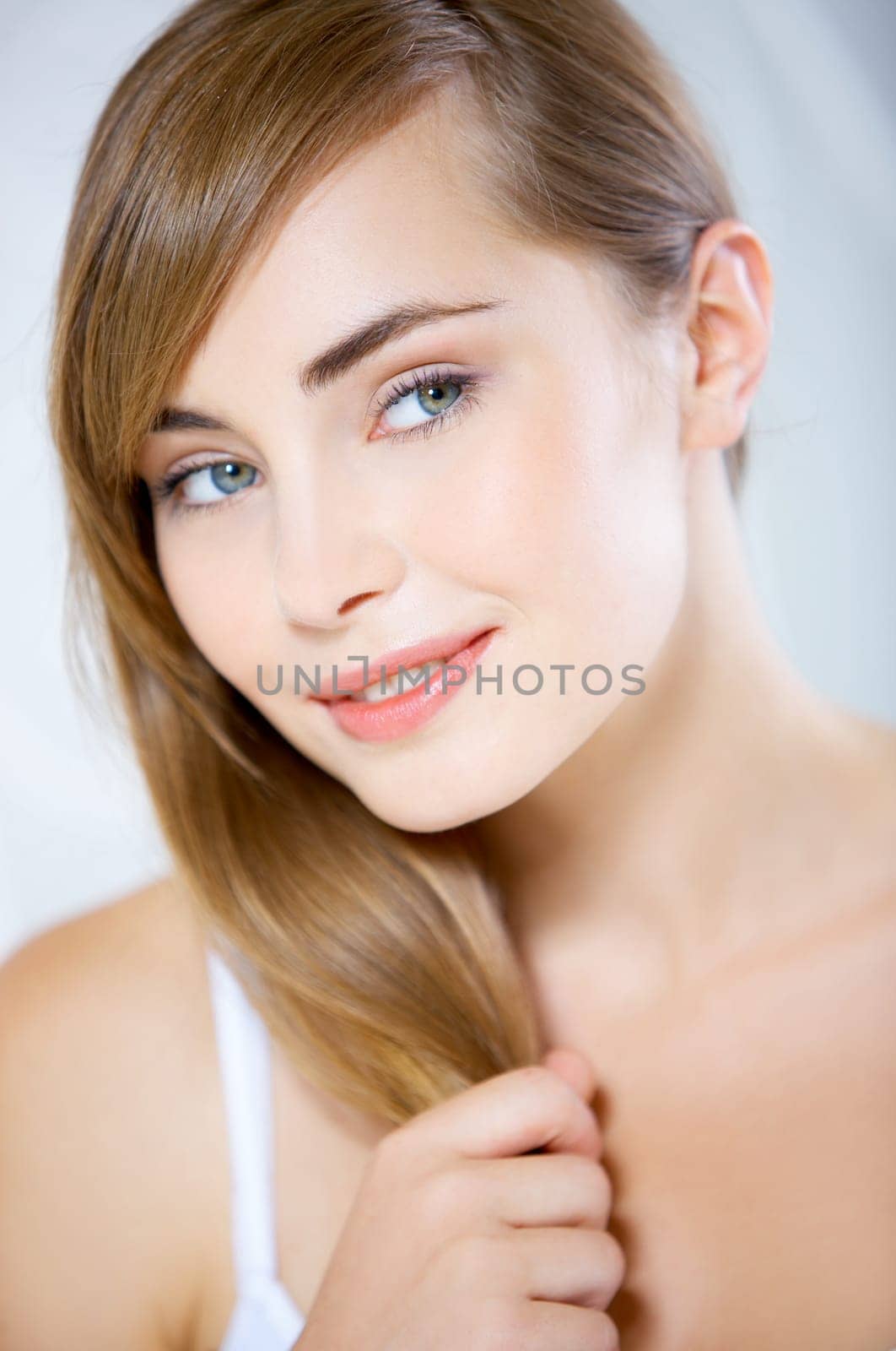 Portrait of cute and happy teenage girl