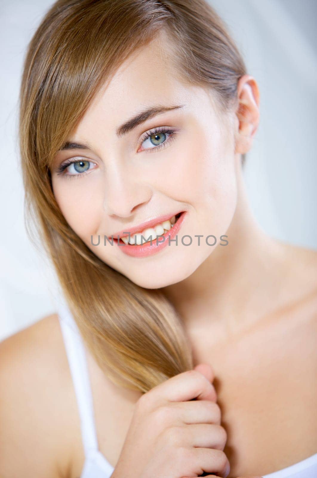 Portrait of cute and happy teenage girl