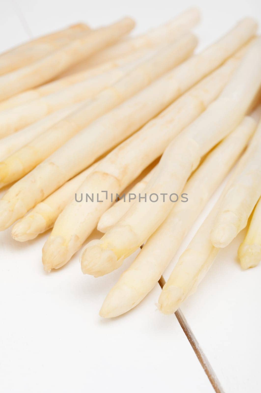 Spears of Fresh Uncooked White Asparagus - Shallow Depth of Field