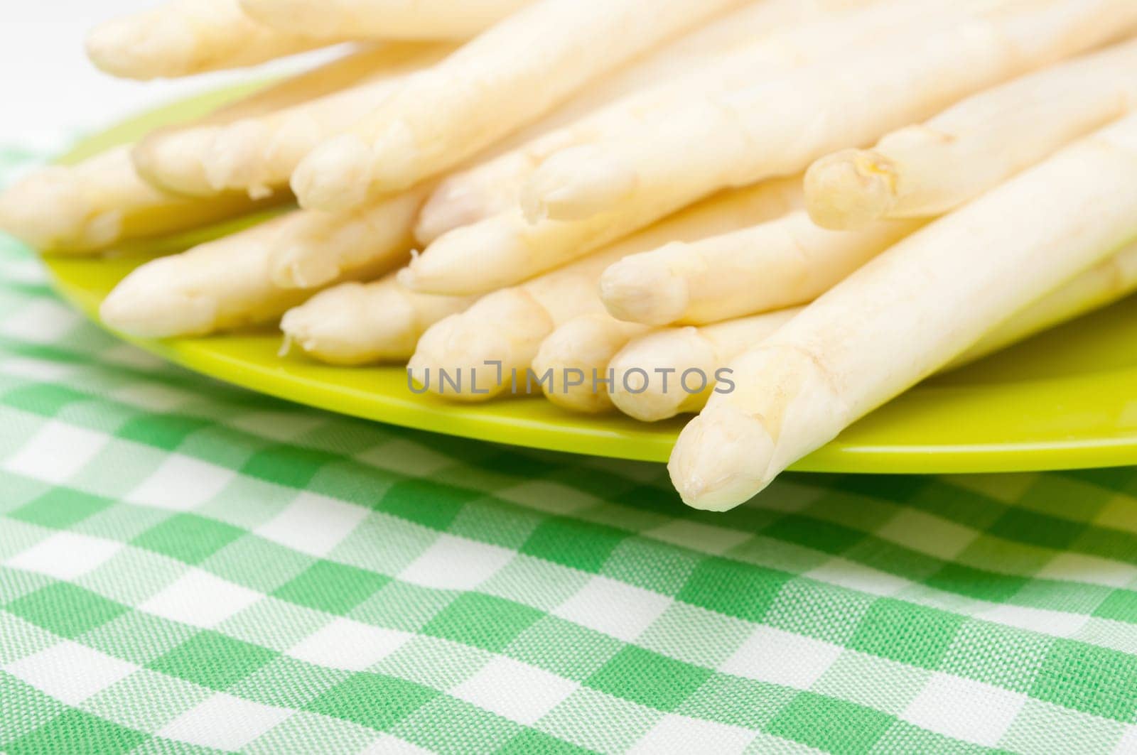 Spears of Fresh Uncooked White Asparagus - Shallow Depth of Field