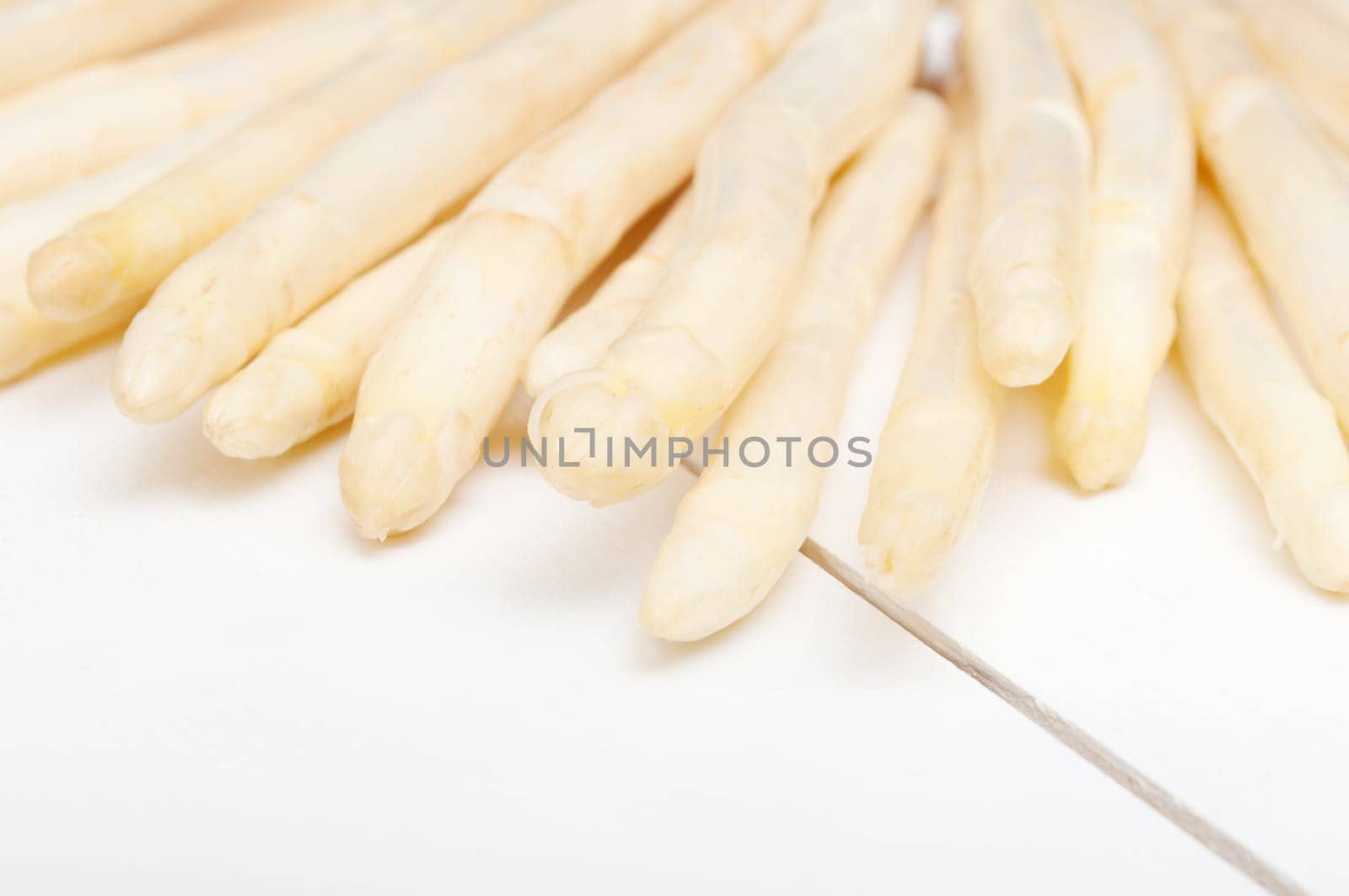Spears of Fresh Uncooked White Asparagus - Shallow Depth of Field