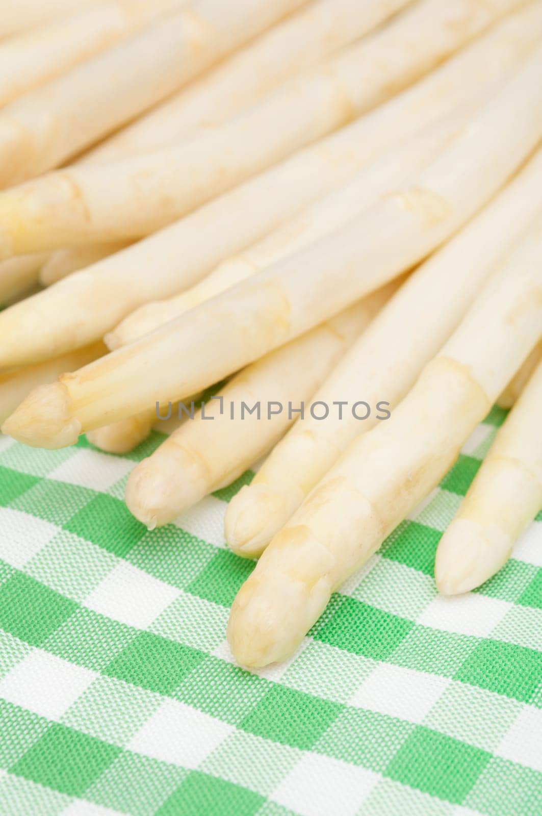 Spears of Fresh Uncooked White Asparagus - Shallow Depth of Field