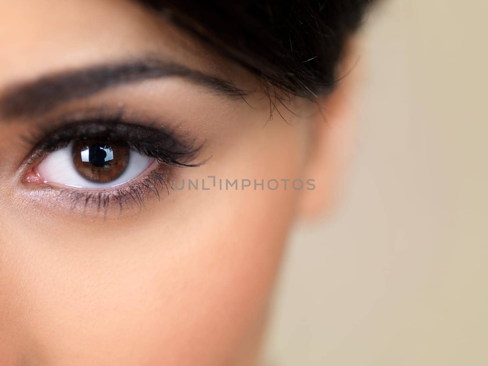 Face part of beautiful woman on natural background