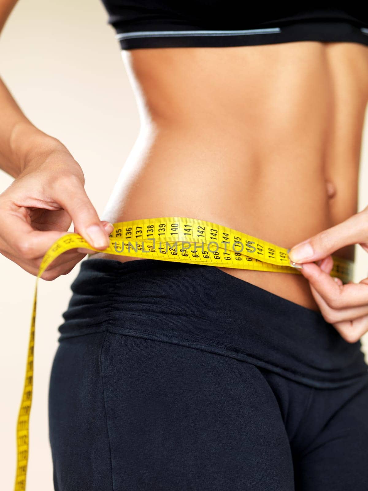Woman body part is being measured
