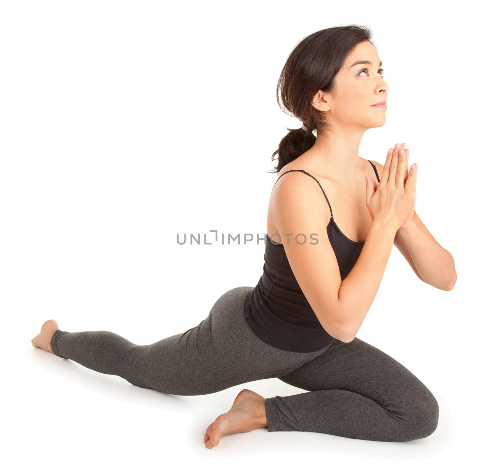 A young woman is exercising.