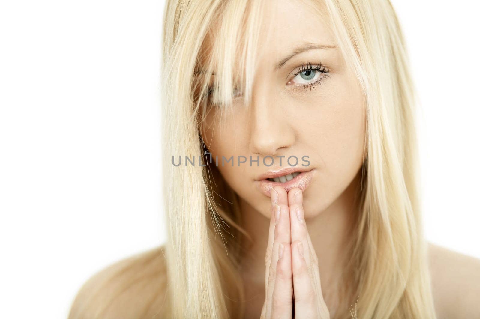 Portrait of Fresh and Beautiful young blond woman
