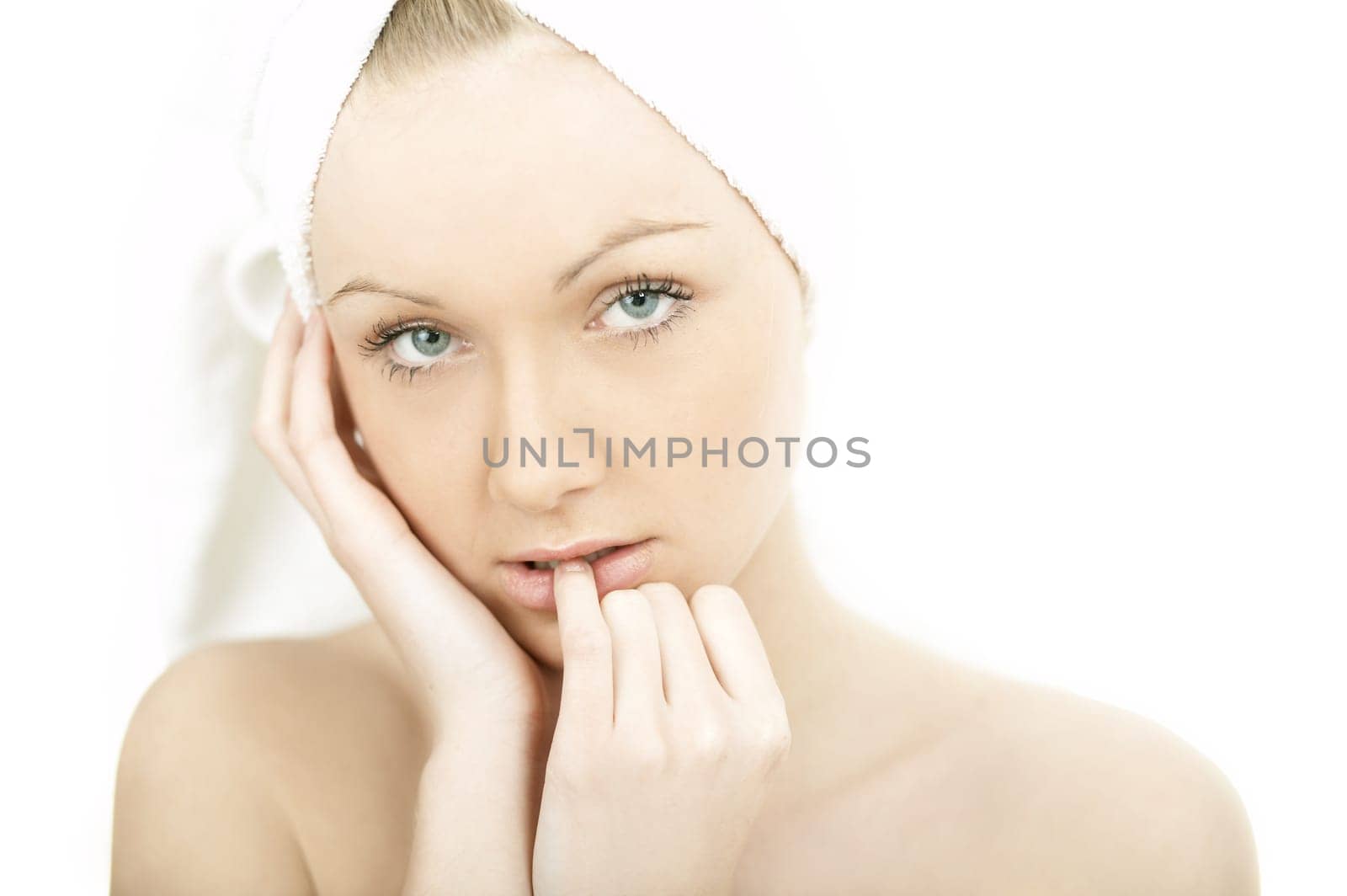 Portrait of Fresh and Beautiful young blond woman