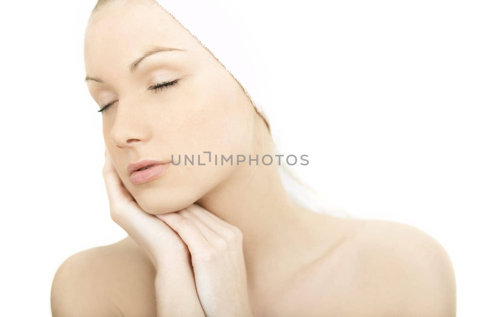 Portrait of Fresh and Beautiful young blond woman