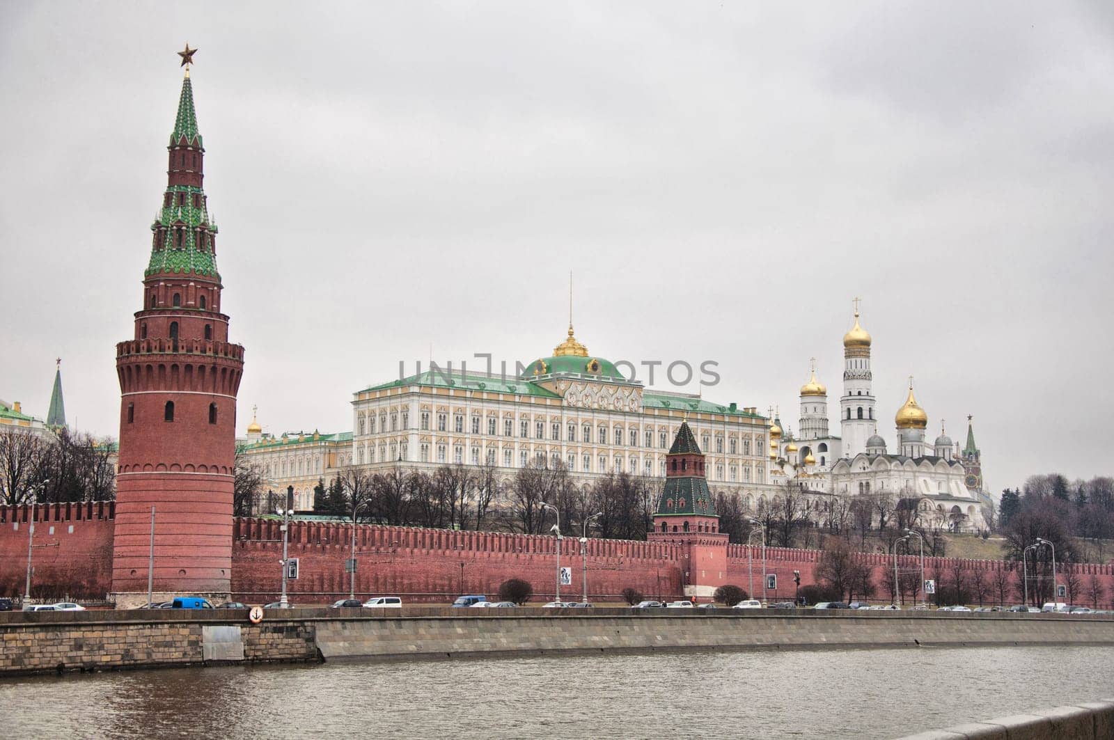 Panoramic view of Moscow Kremlin and embankment, Russia