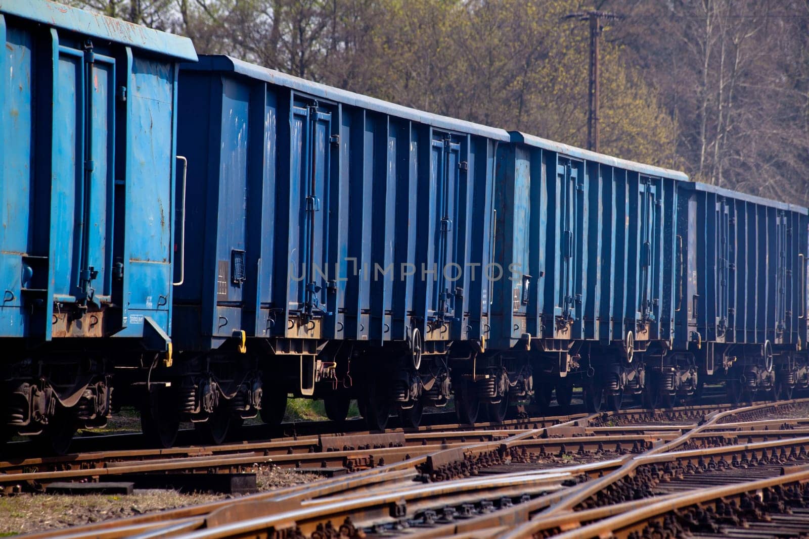 Freight train shunting on the station
