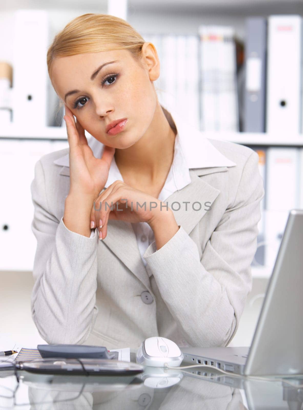 Young Beautiful business woman working in office