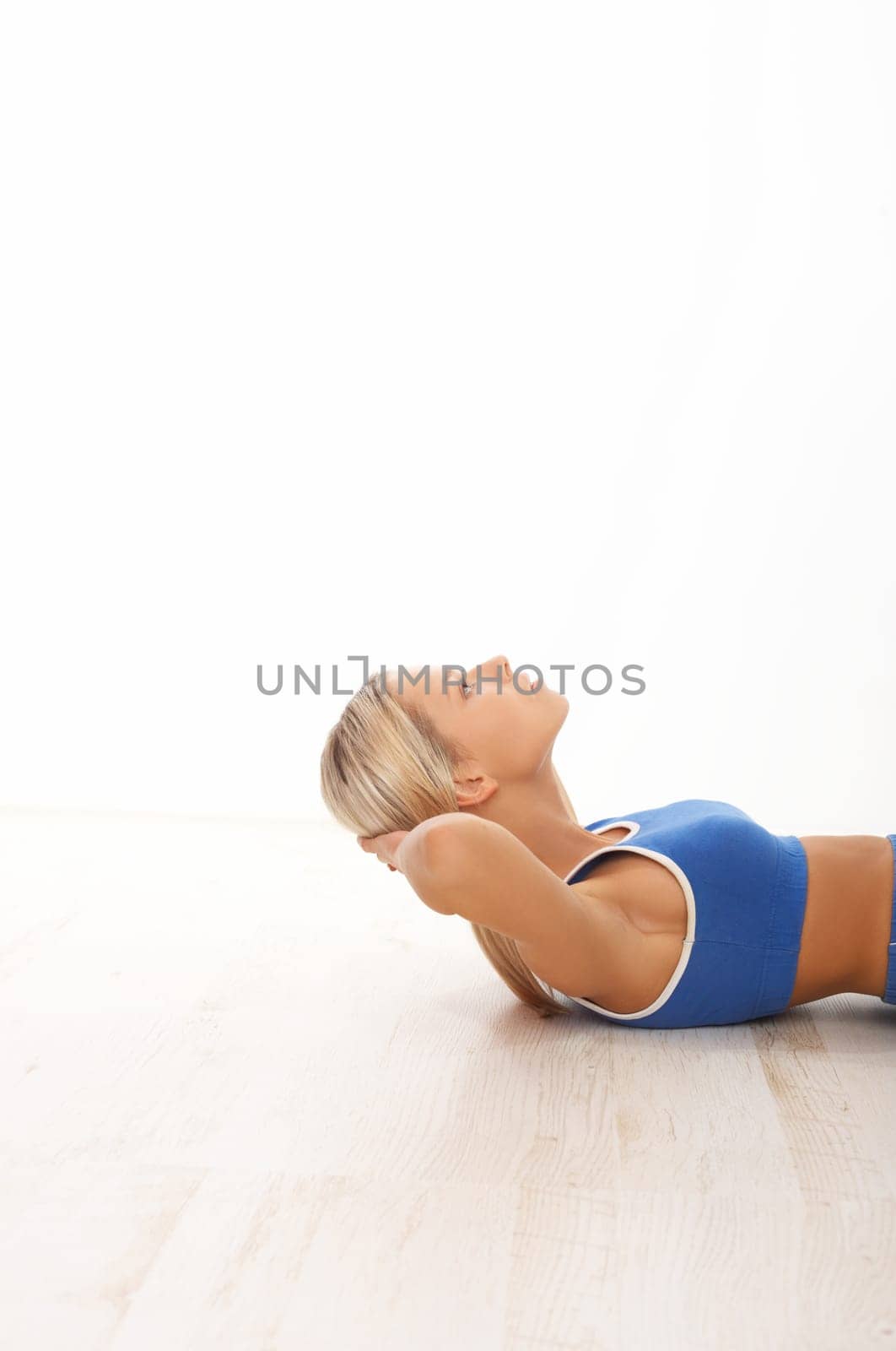 Young beautiful woman during fitness time and exercising