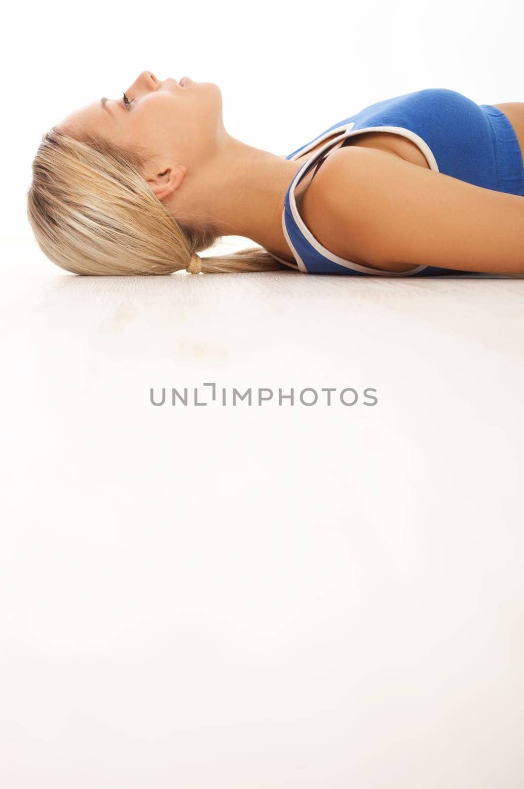 Young beautiful woman during fitness time and exercising