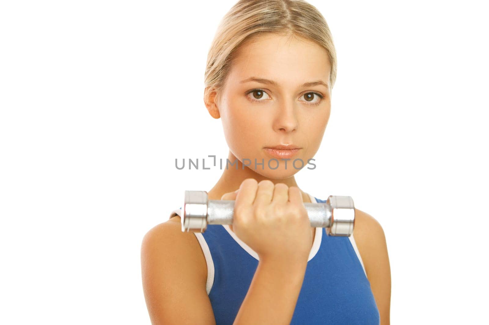 Young beautiful woman during fitness time and exercising