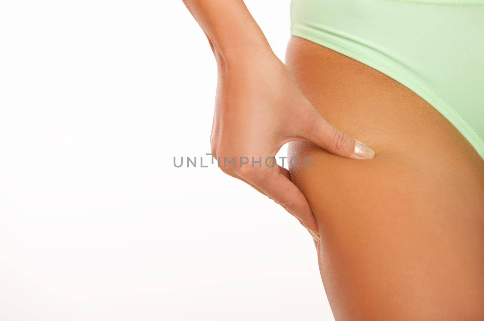 Woman&#039 s Fingers Touching her body parts