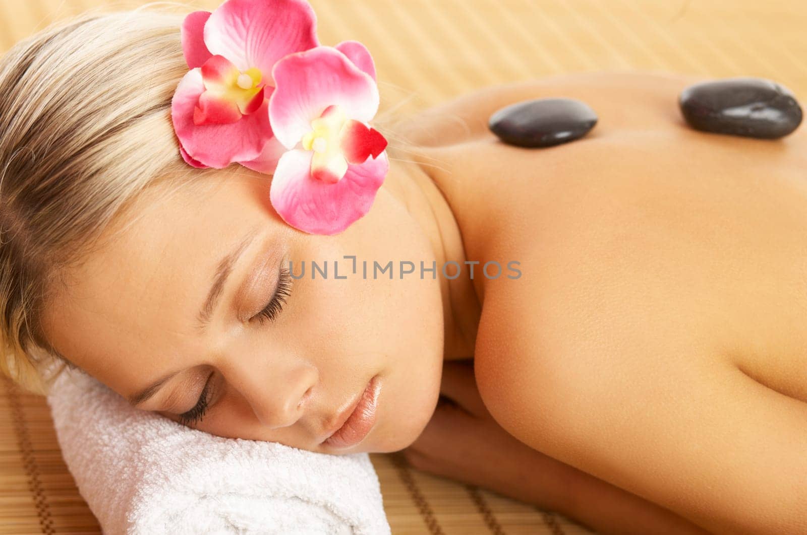Portrait of beautiful woman during spa treatment