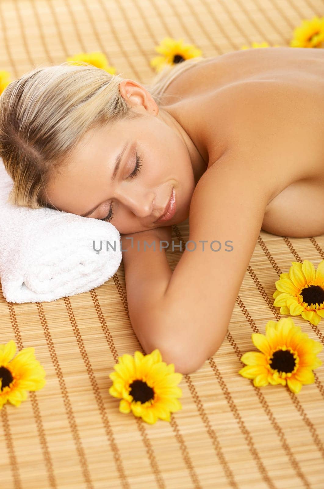 Portrait of beautiful woman during spa treatment