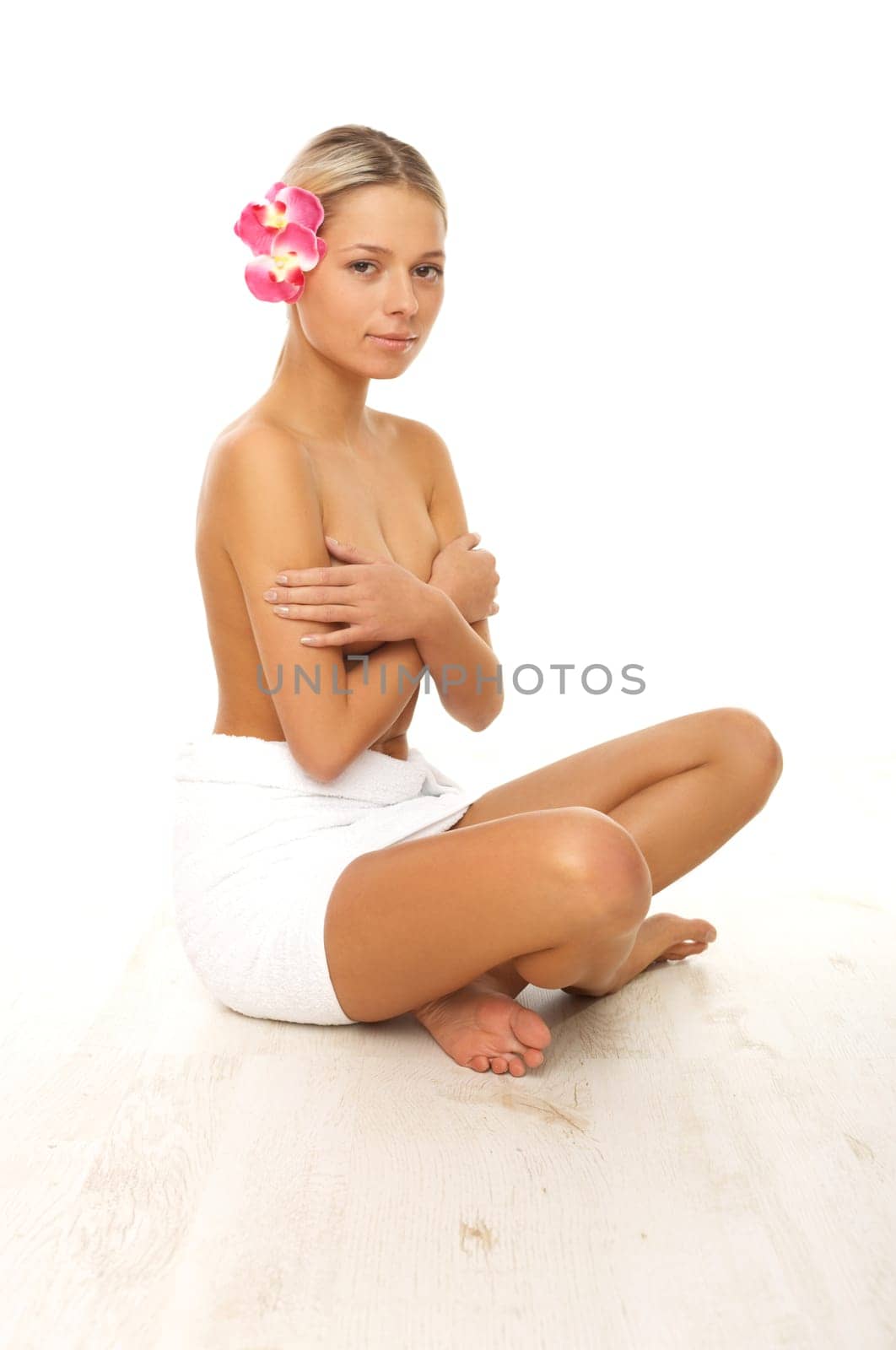 Portrait of beautiful woman before spa treatment