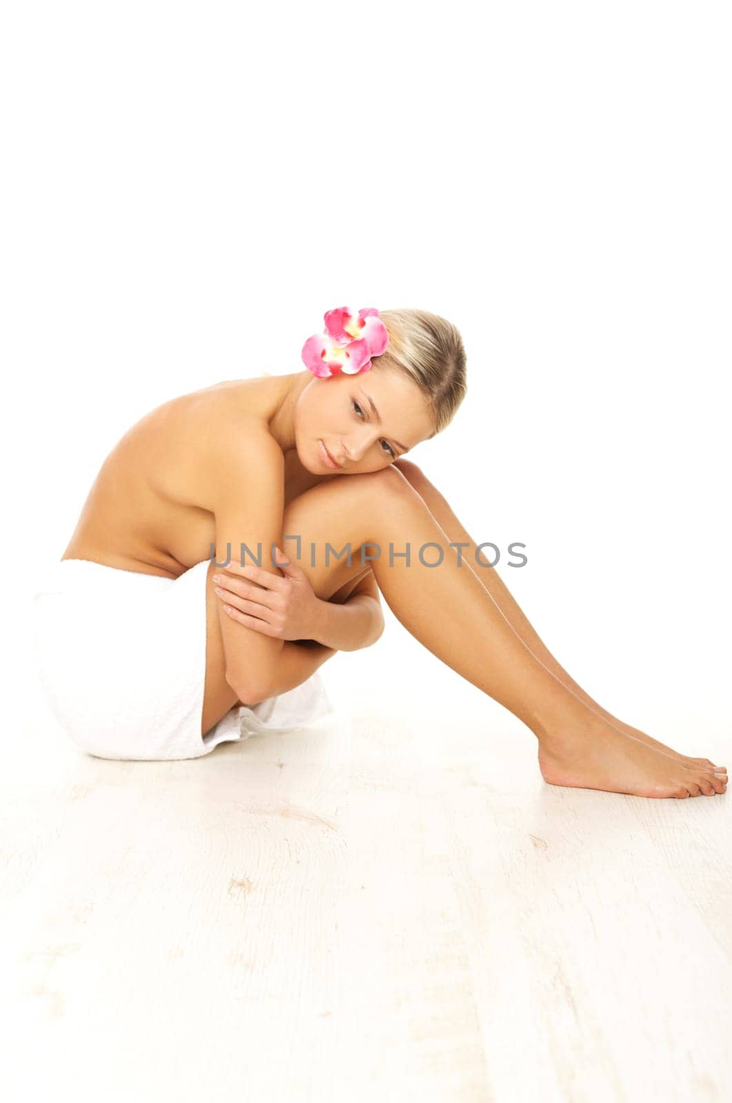 Portrait of beautiful woman before spa treatment
