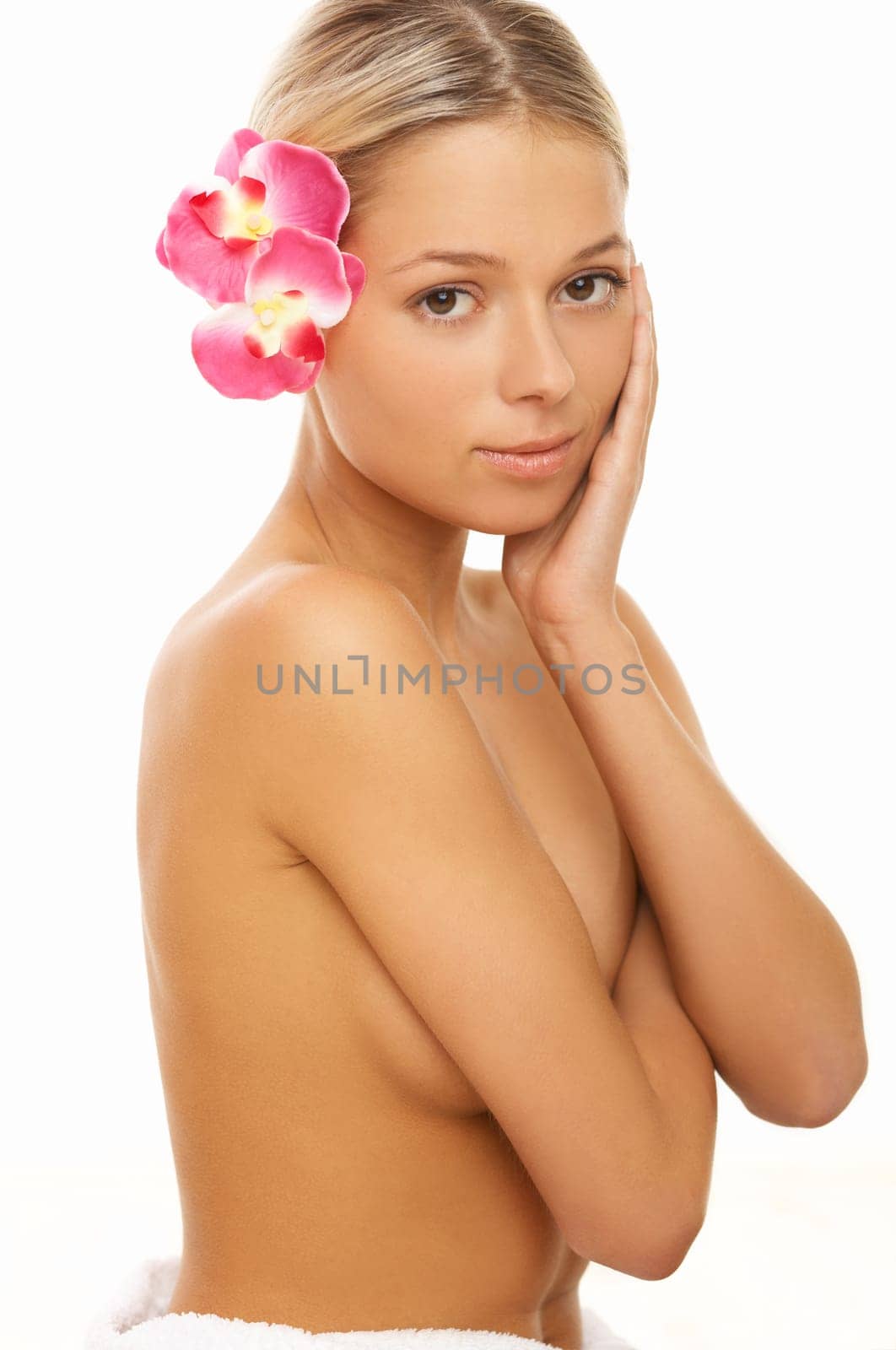 Portrait of beautiful woman before spa treatment