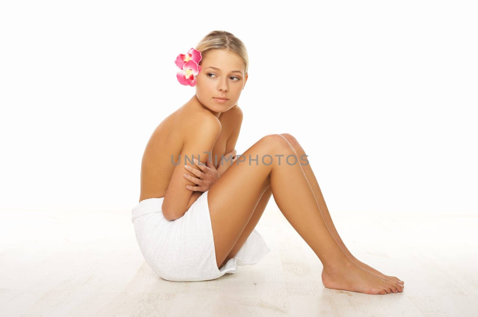 Portrait of beautiful woman before spa treatment