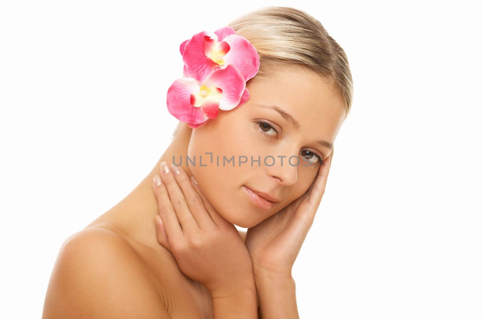 Portrait of beautiful woman before spa treatment