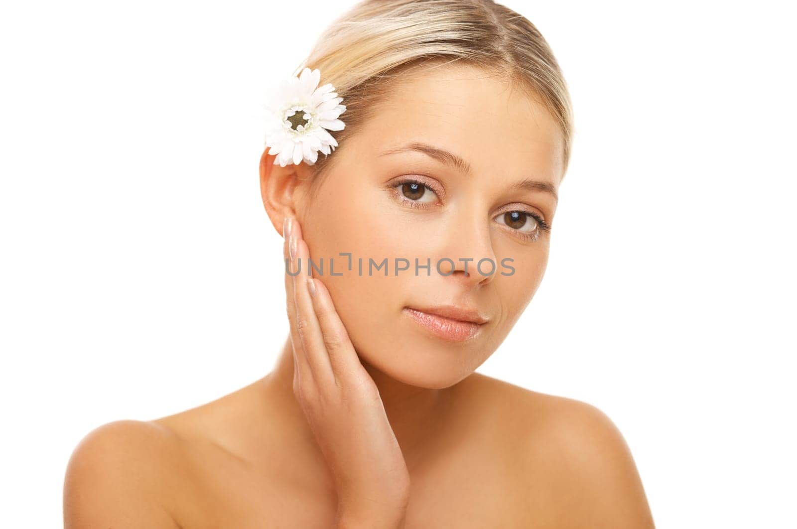Portrait of beautiful woman before spa treatment