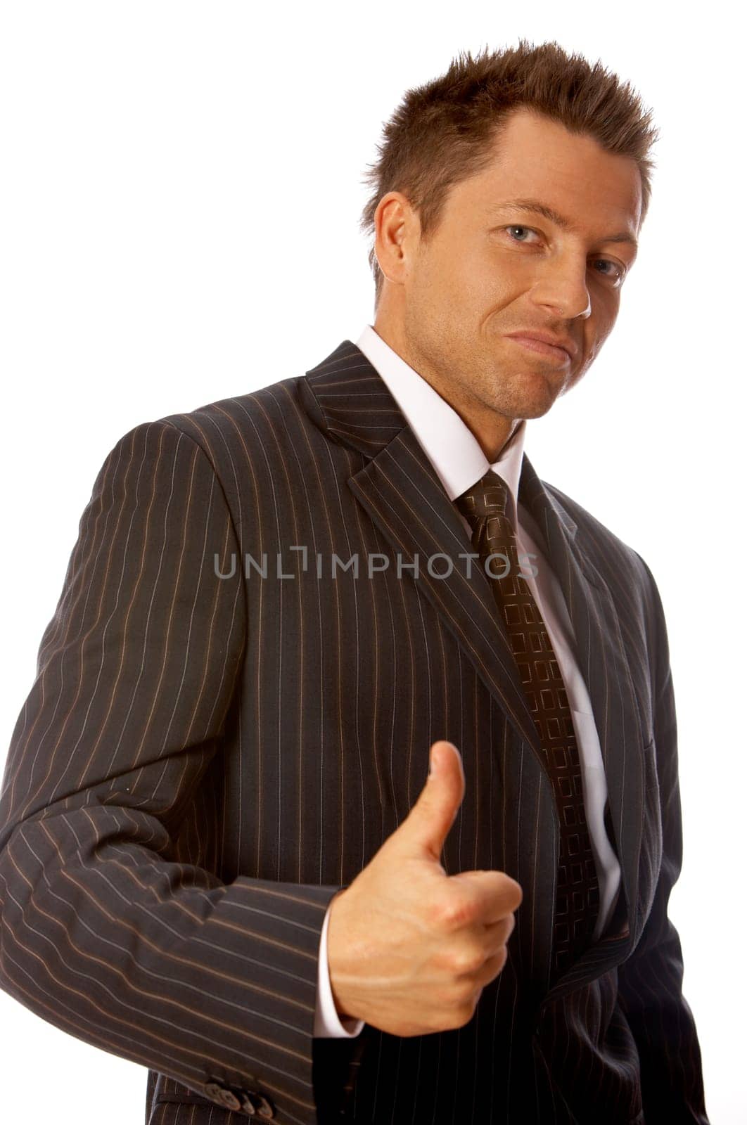 Portrait of handsome businessman isolated on white
